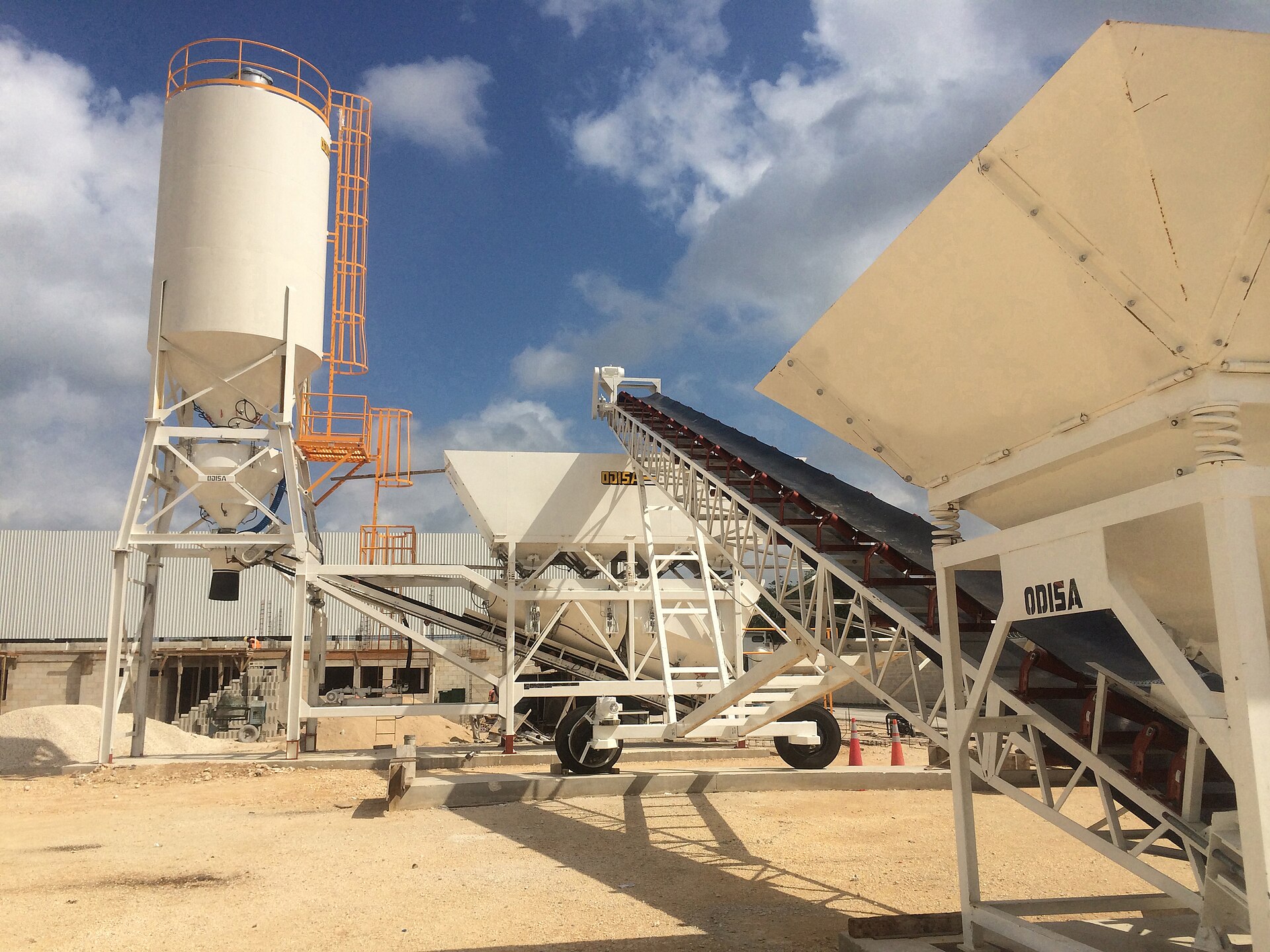 A ready-mix concrete batching plant