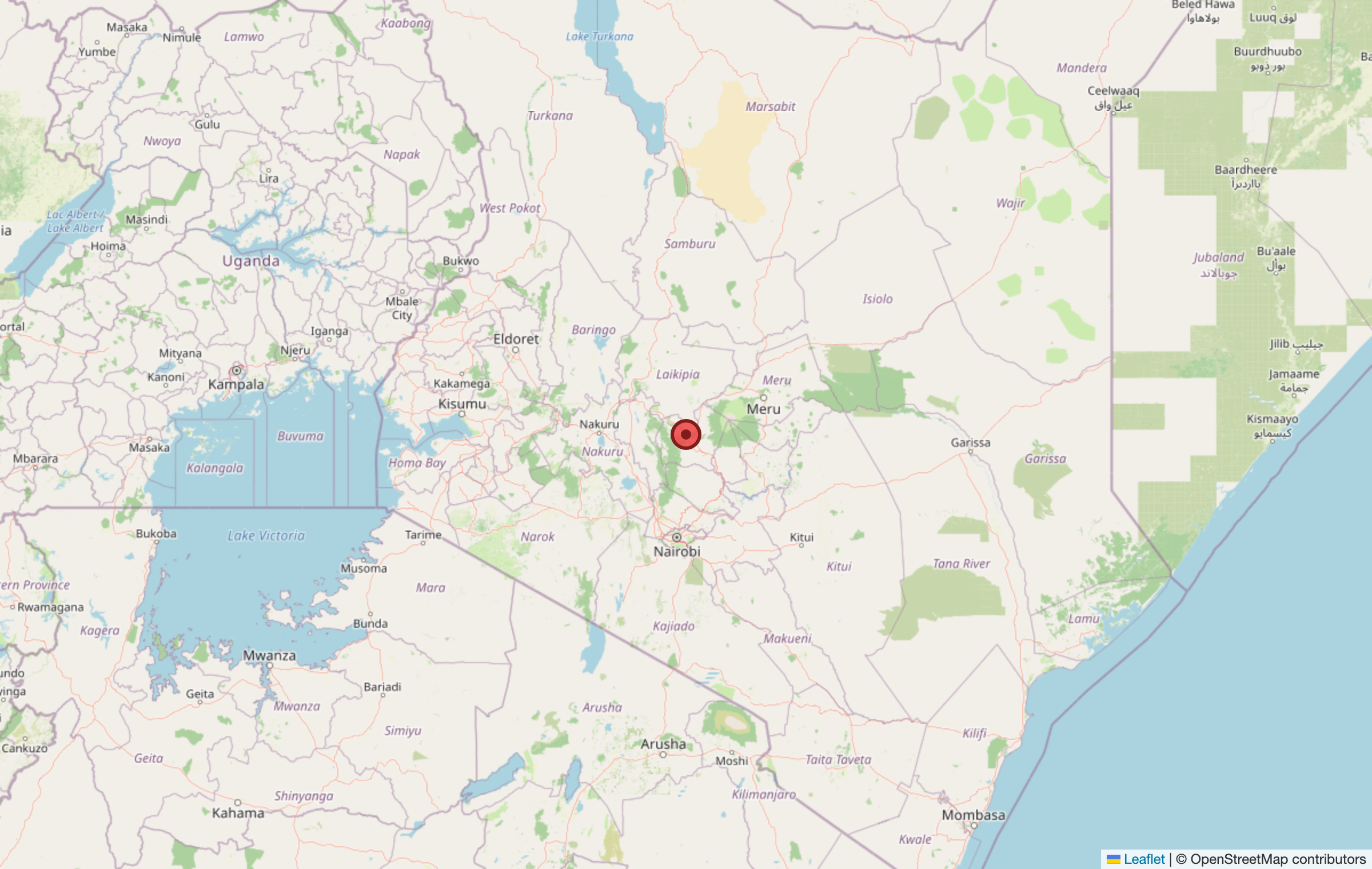 Map showing Rural Kenya