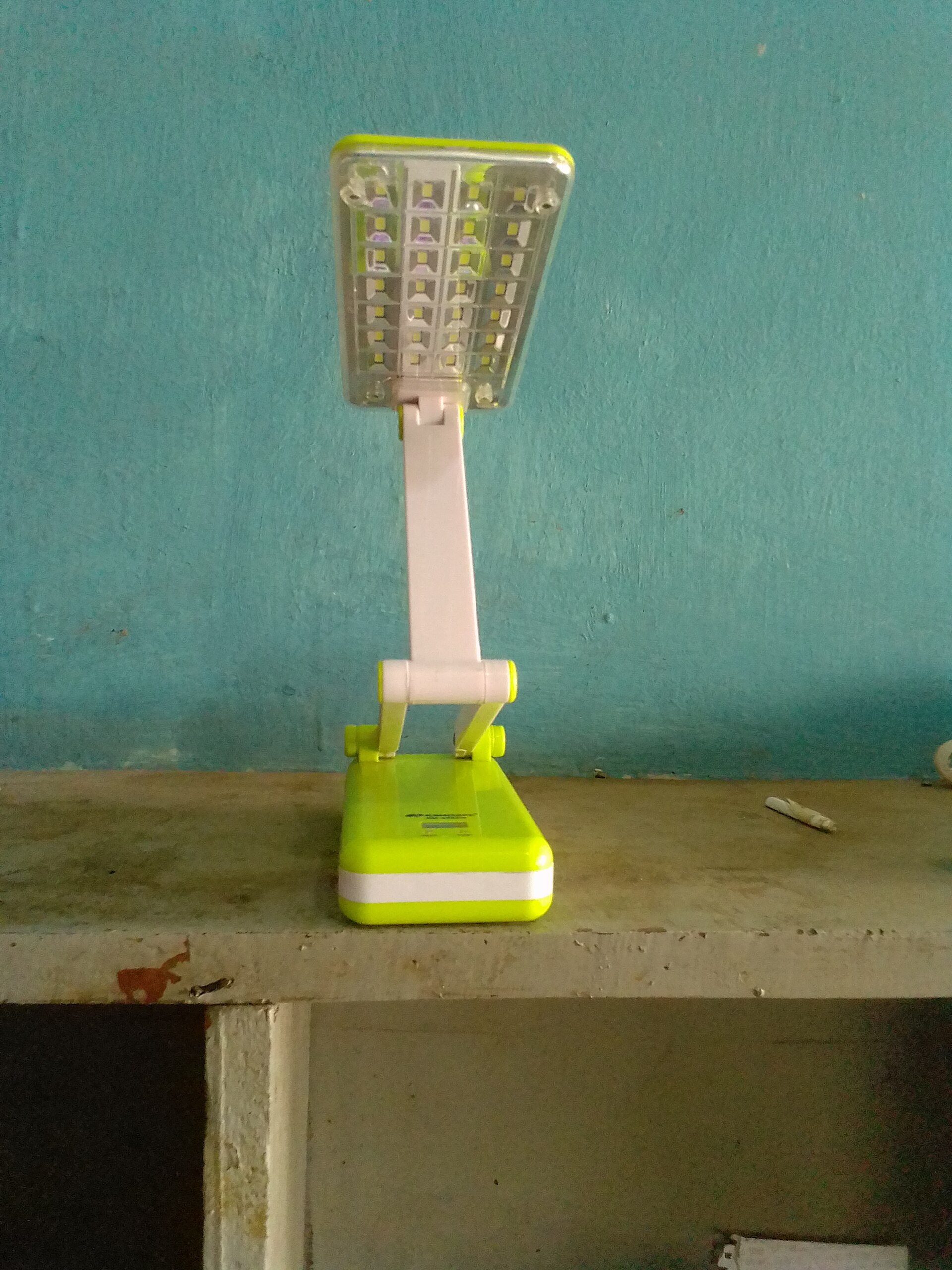 A solar lamp used in an off-grid home