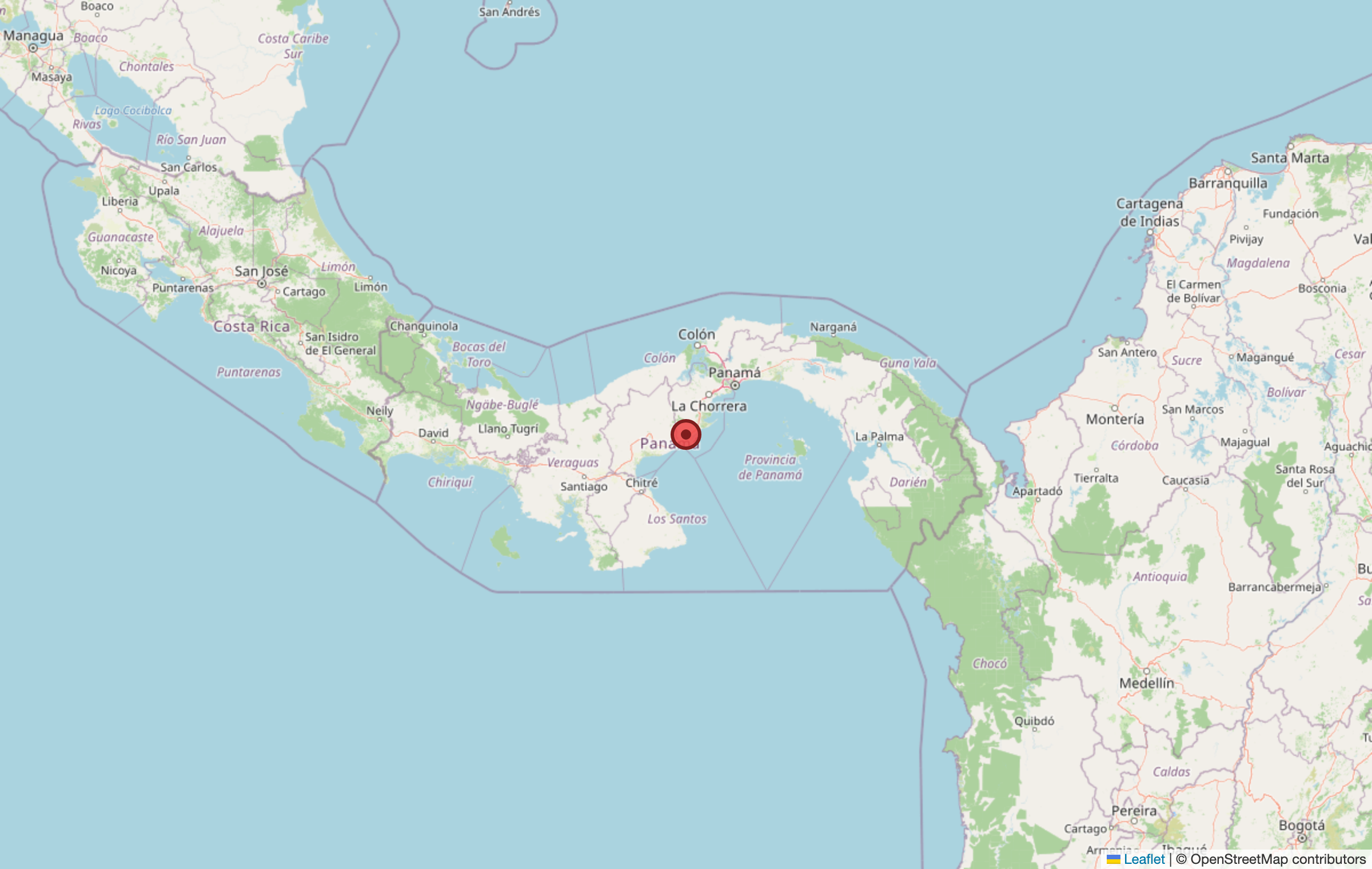 Map showing Panama