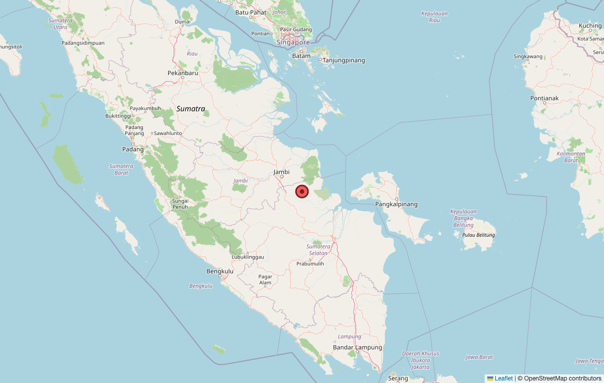 Map showing South Sumatra, Indonesia
