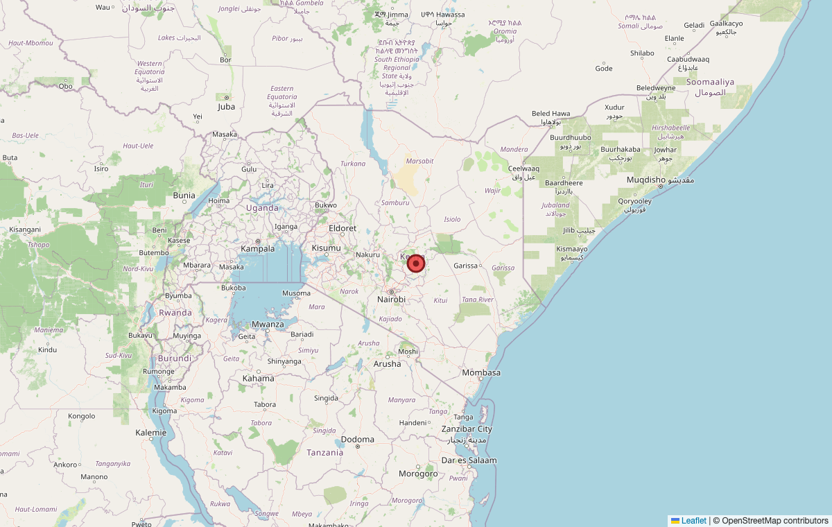 Map showing Kenya, Uganda, Tanzania & India