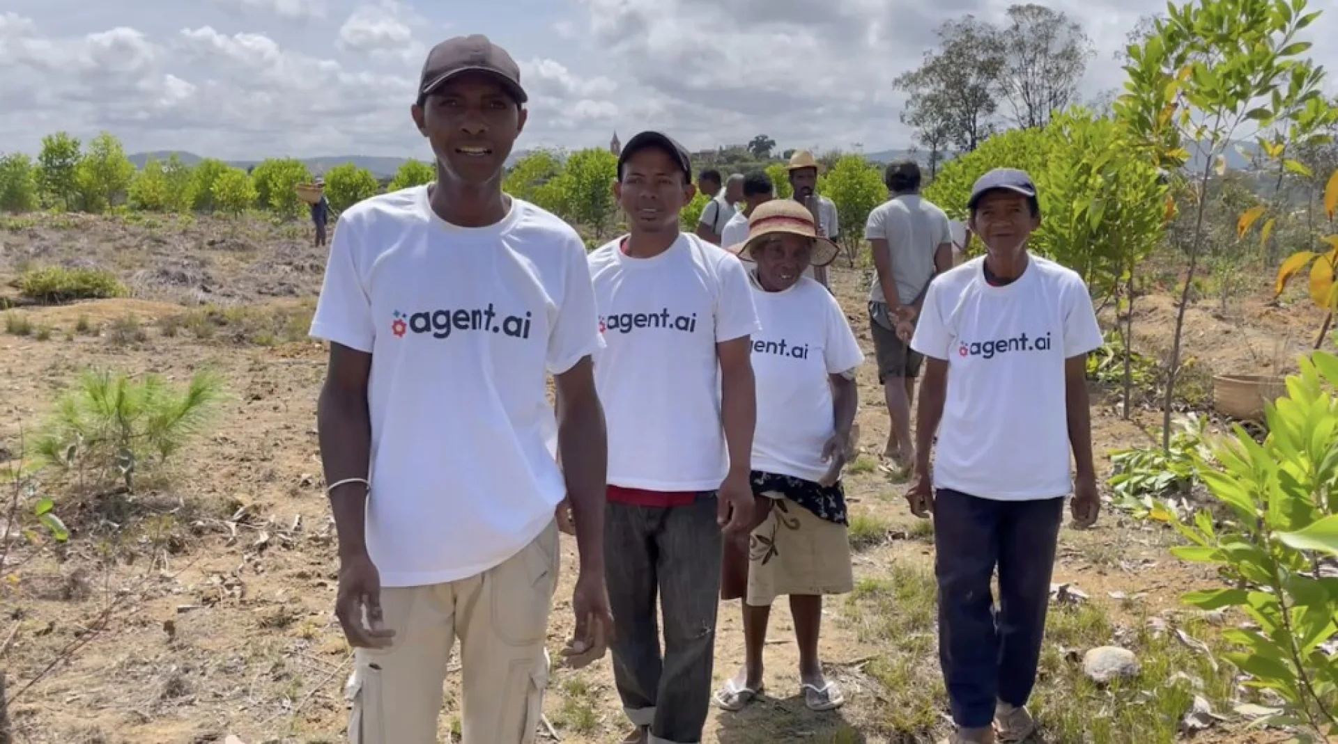 A tree sponsored by Agent AI, growing on an Evertreen Madagascar reforestation parcel, photographed by the local partner