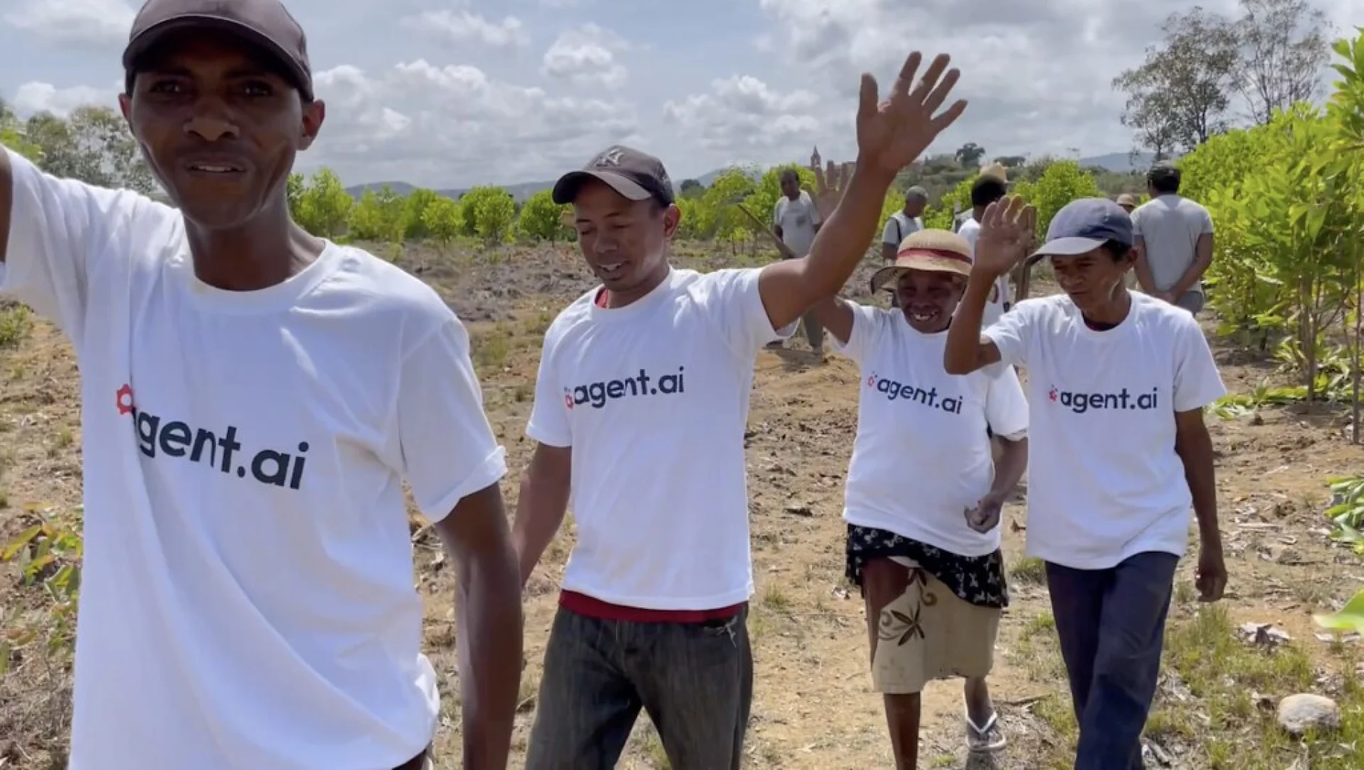 A tree sponsored by Agent AI, growing on an Evertreen Madagascar reforestation parcel, photographed by the local partner